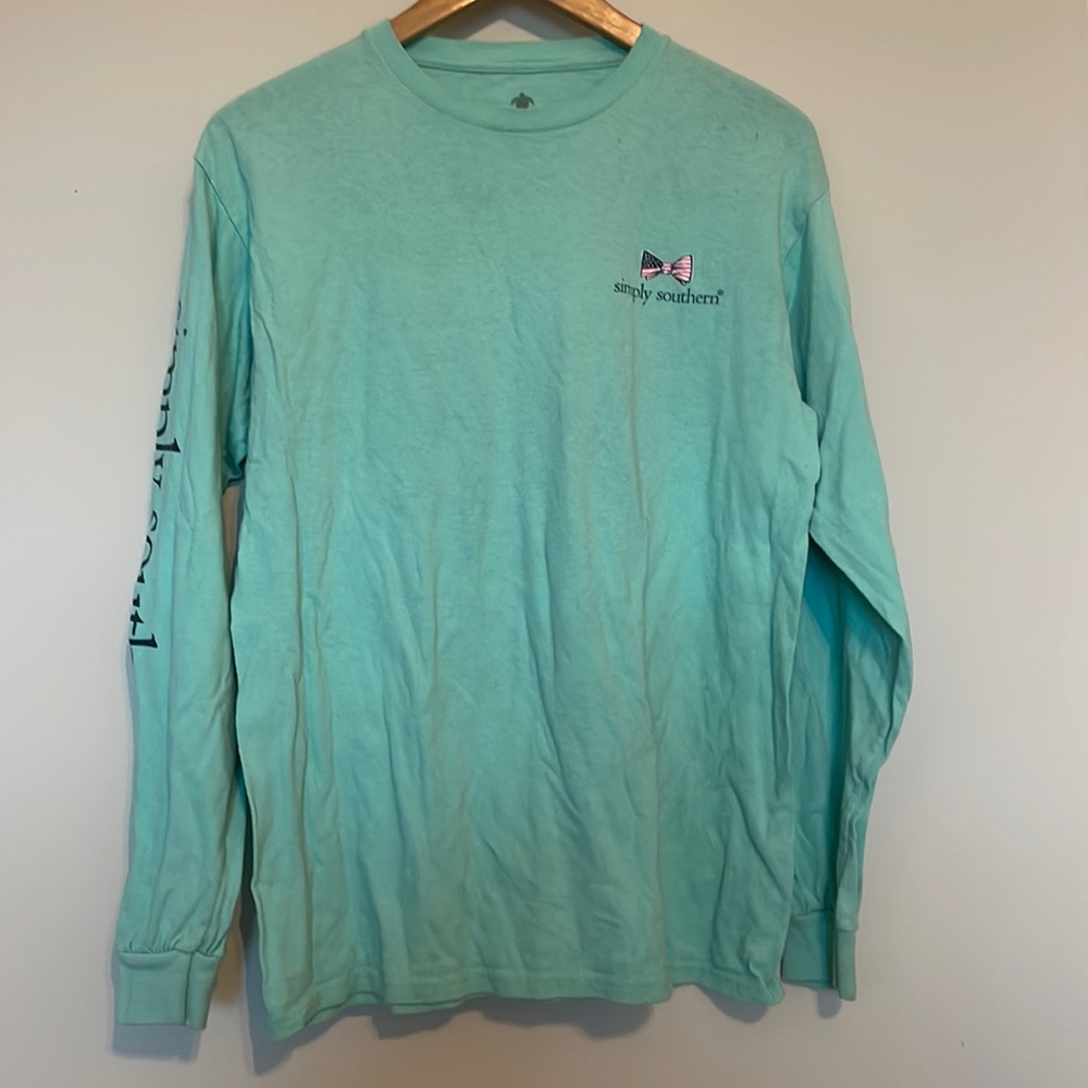 Simply Southern Land that I Love Seahorse Long Sleeve Tee Sz M